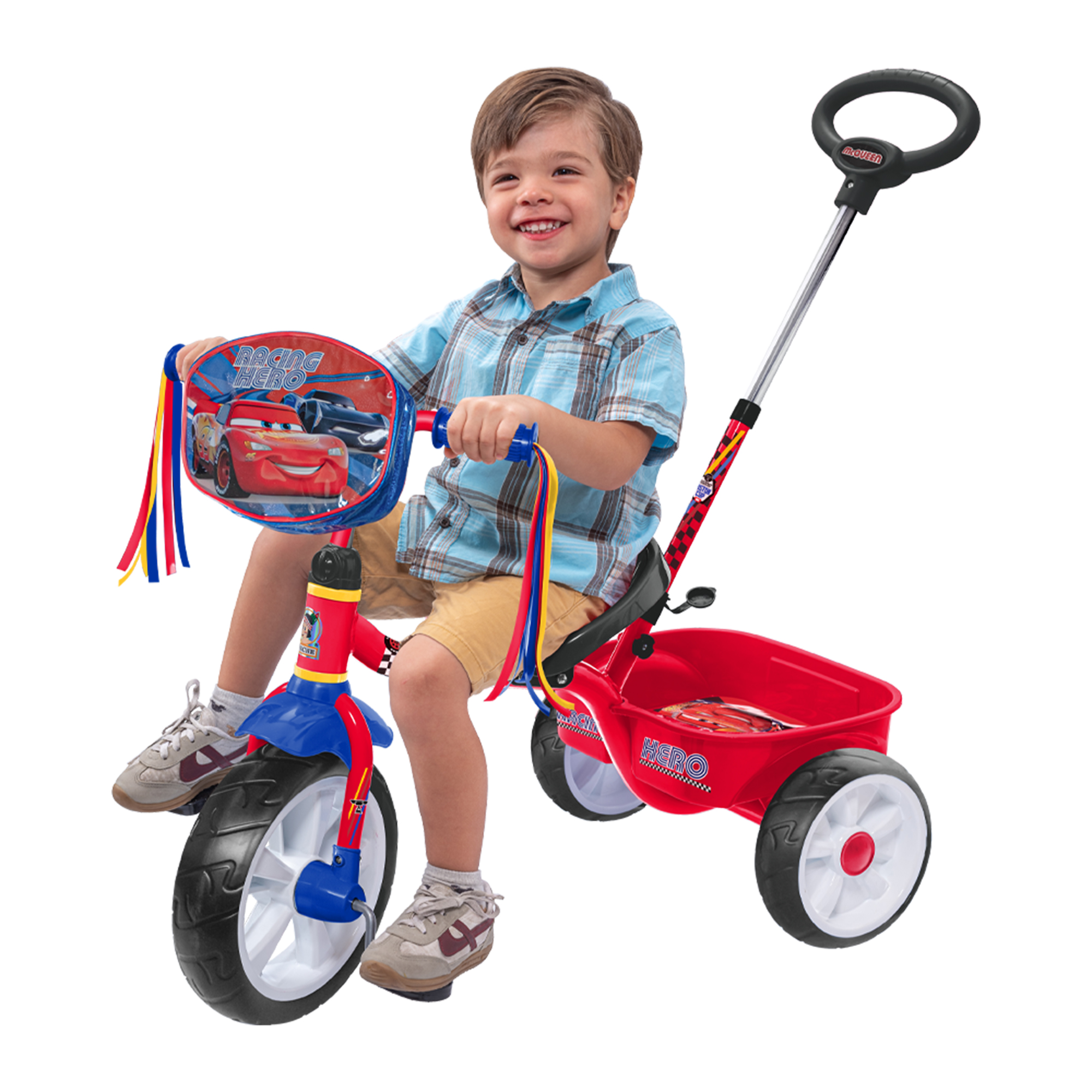 Triciclo Apache Cars Cajuela Barra Empuje y Bolsa