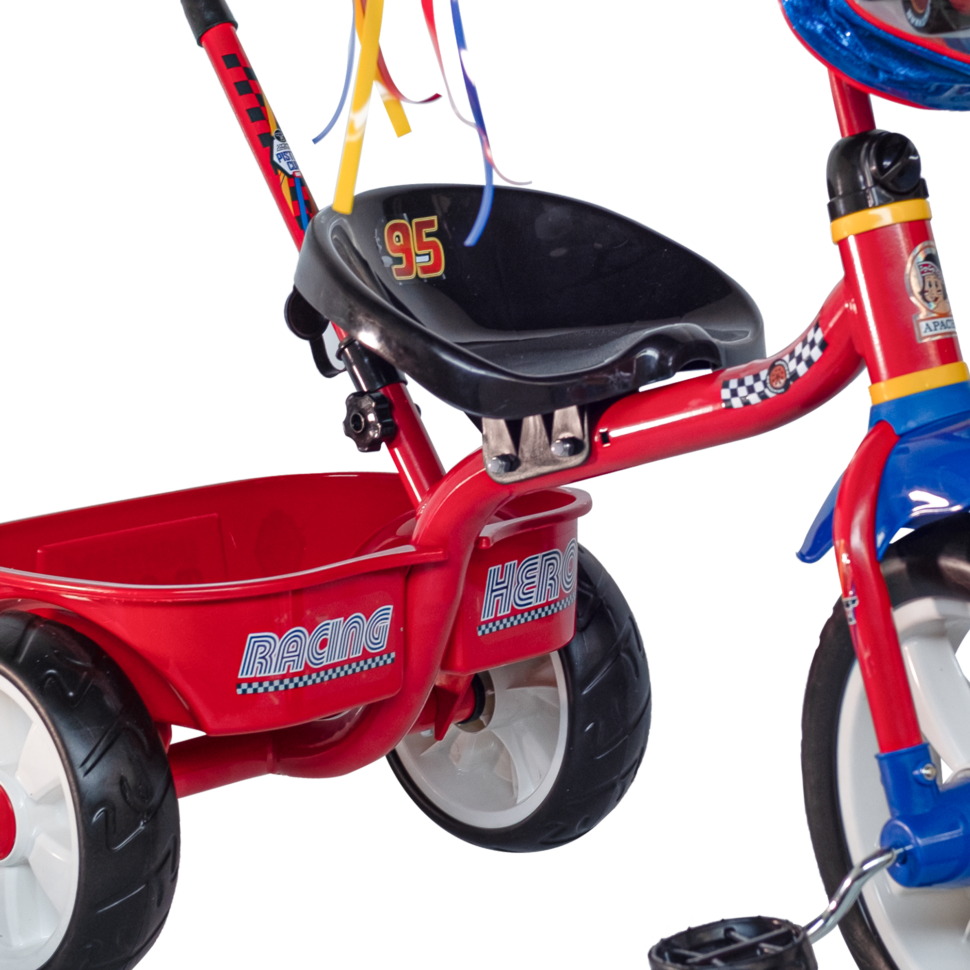 Triciclo Apache Cars Cajuela Barra Empuje y Bolsa