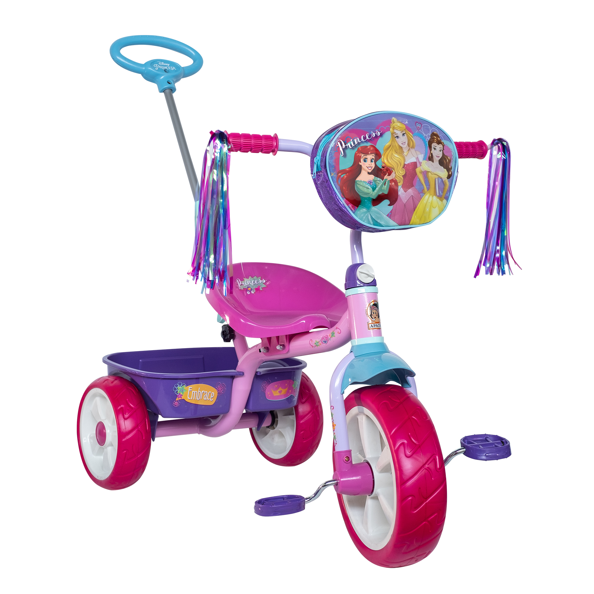 Triciclo Apache Princesas Disney Cajuela Barra Empuje