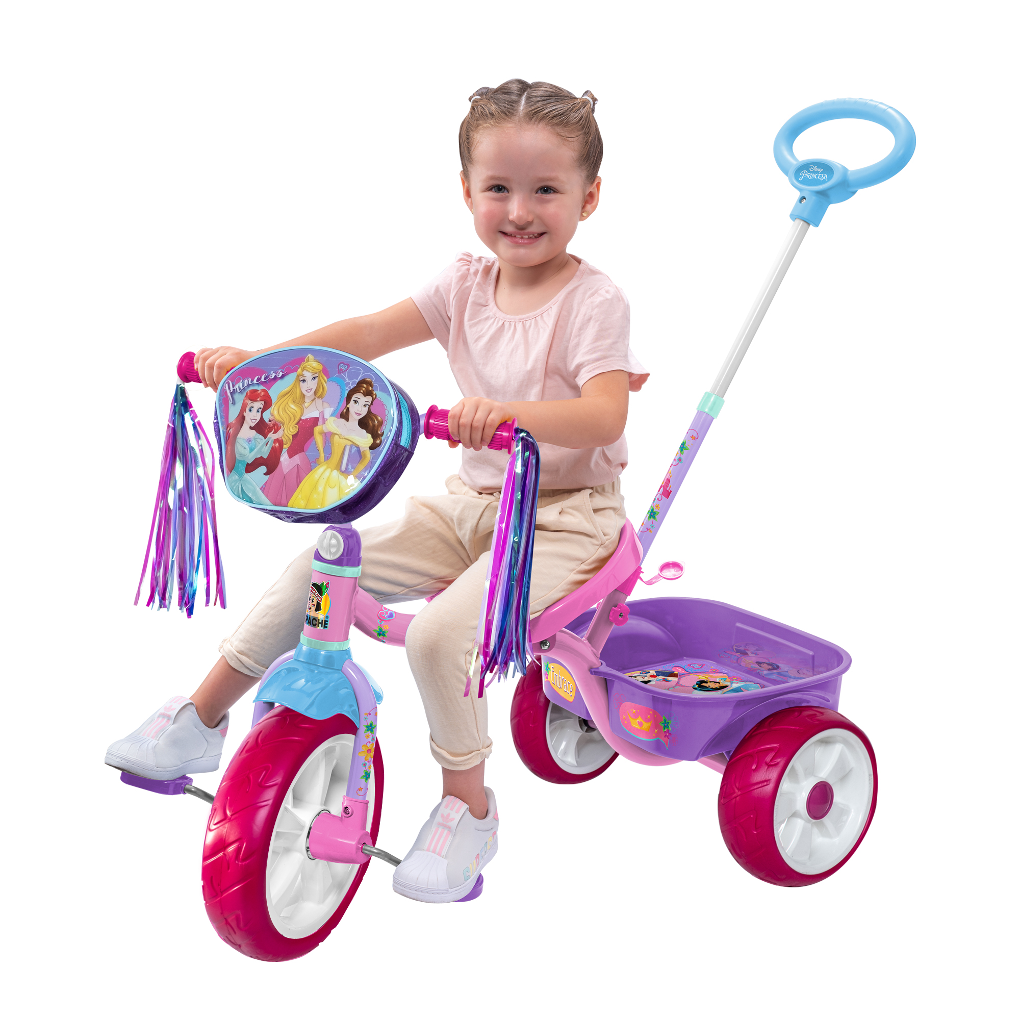 Triciclo Apache Princesas Disney Cajuela Barra Empuje