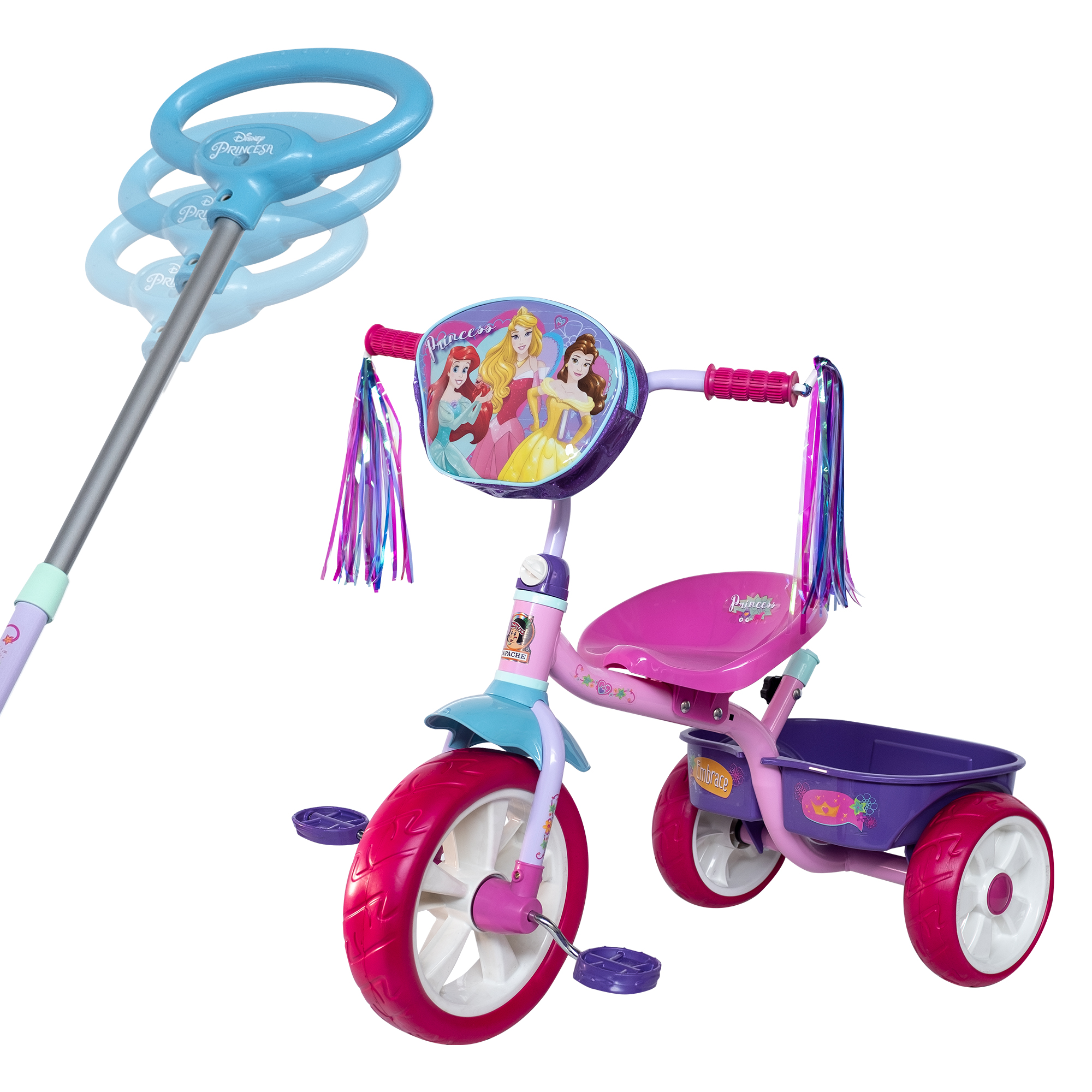 Triciclo Apache Princesas Disney Cajuela Barra Empuje