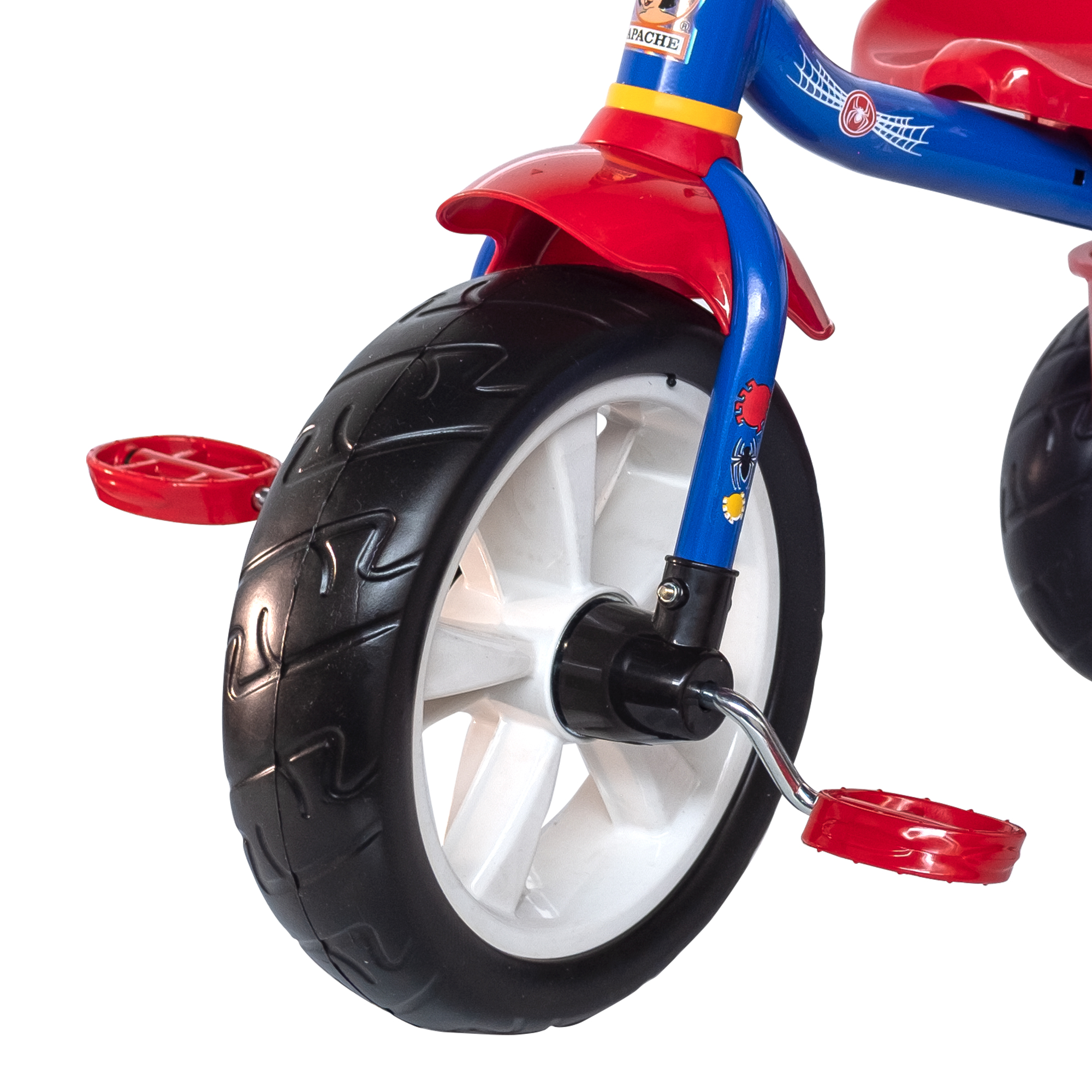 Triciclo Apache Spiderman Cajuela Barra Empuje y Bolsa