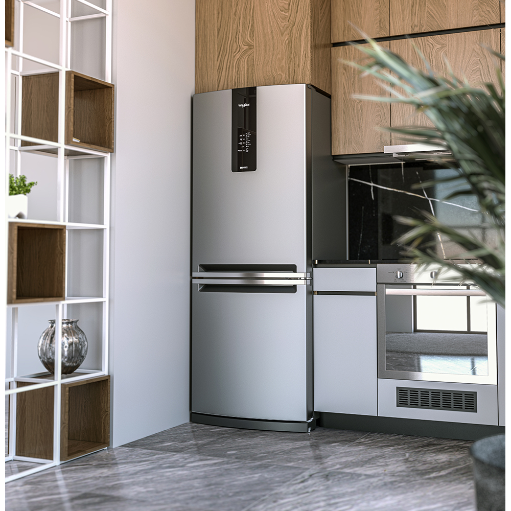 Refrigerador Whirlpool Bottom Mount Xpert Inverter Acero Inoxidable WRE57BKTWW