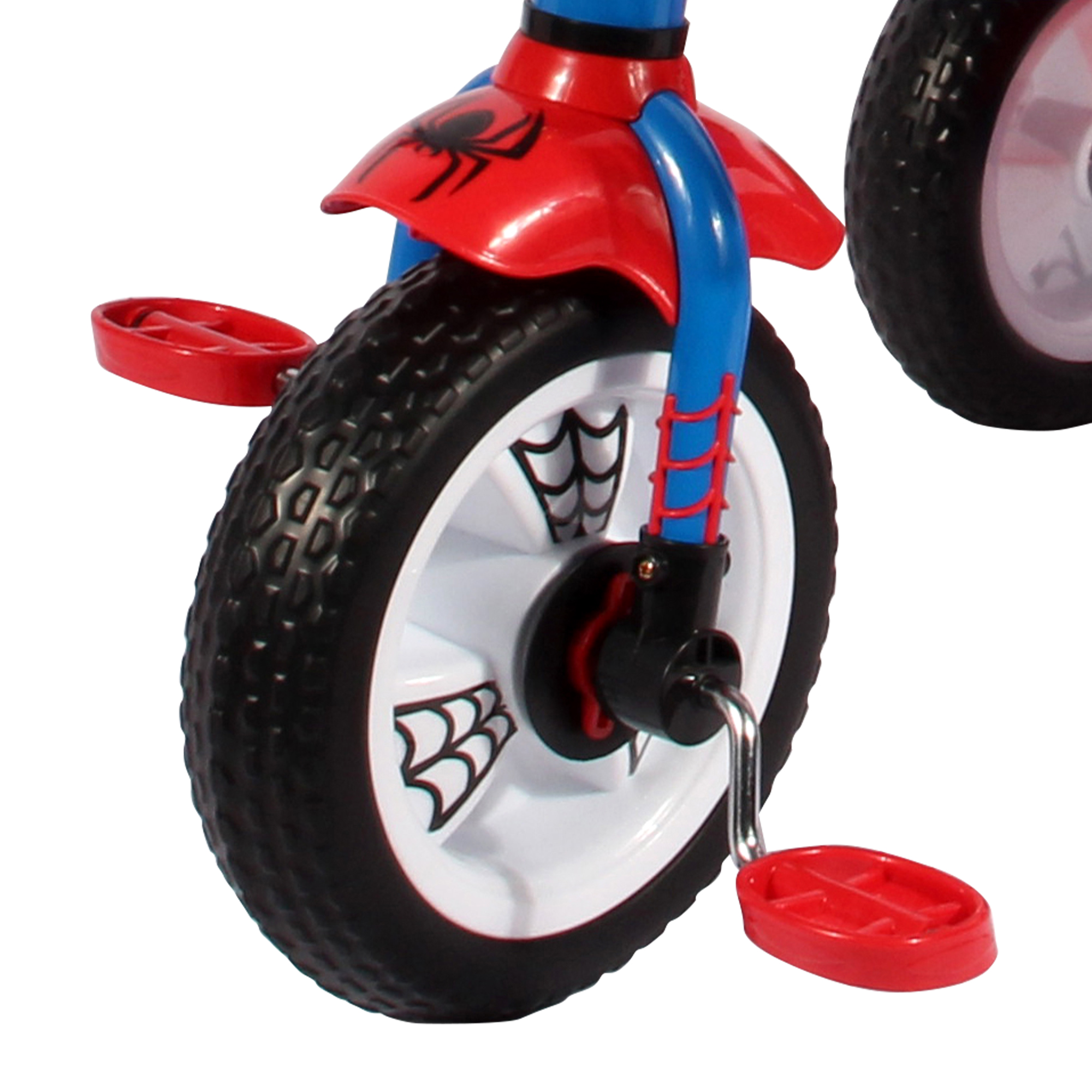 Triciclo Apache Spiderman Deluxe con Barra de Empuje cajuela