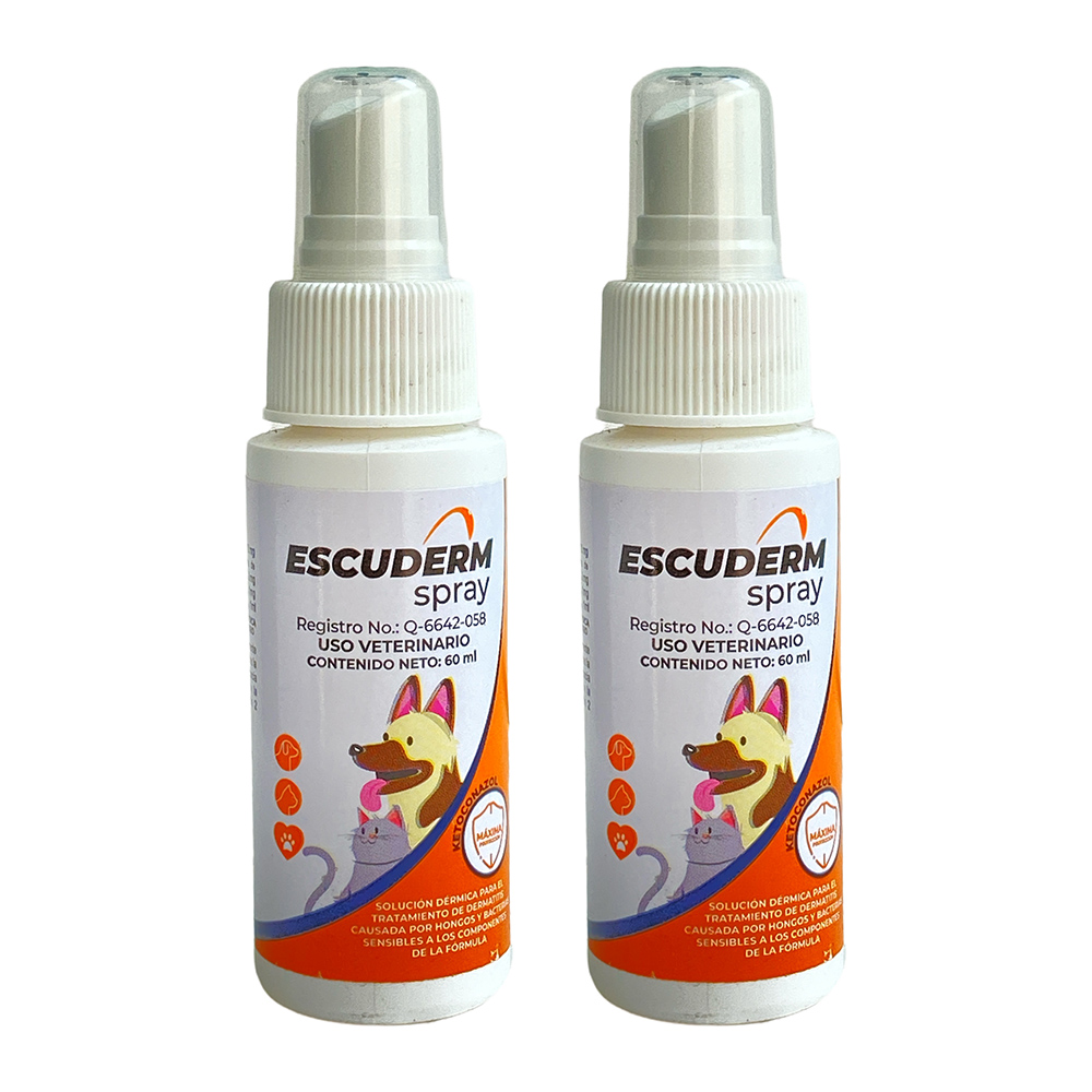 Pack 2 Escuderm spray 60 ml Halvet - Solución Dérmica antimicótico