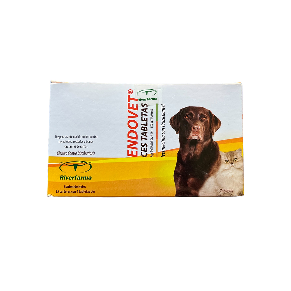 Desparasitante Endovet Ces Caja Con 100 Tabletas Riverfarma