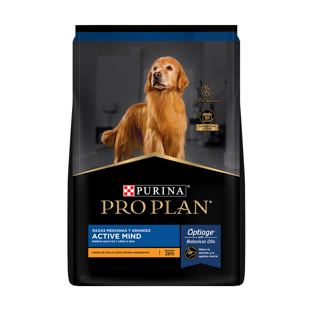 Pro Plan Active Mind Razas Medianas y Grandes OptiAge Alimento seco Carne de pollo bulto de 15kg
