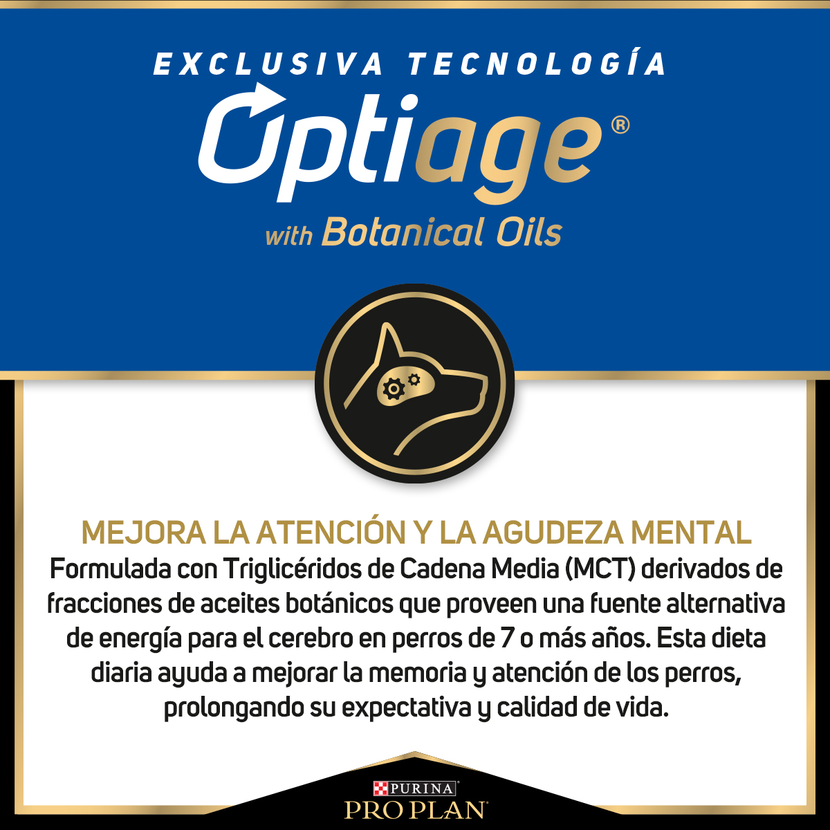 Pro Plan Active Mind Razas Medianas y Grandes OptiAge Alimento seco Carne de pollo bulto de 15kg