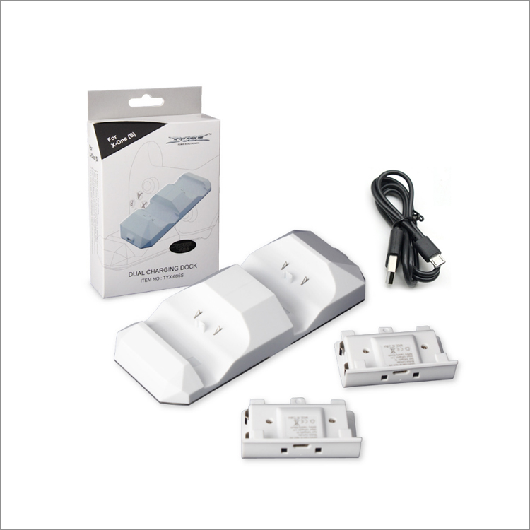 Xbox One S Kit Carga y Juega Dual Nuevo Compatible Con Xbox One S (Blanco TYX-695S)