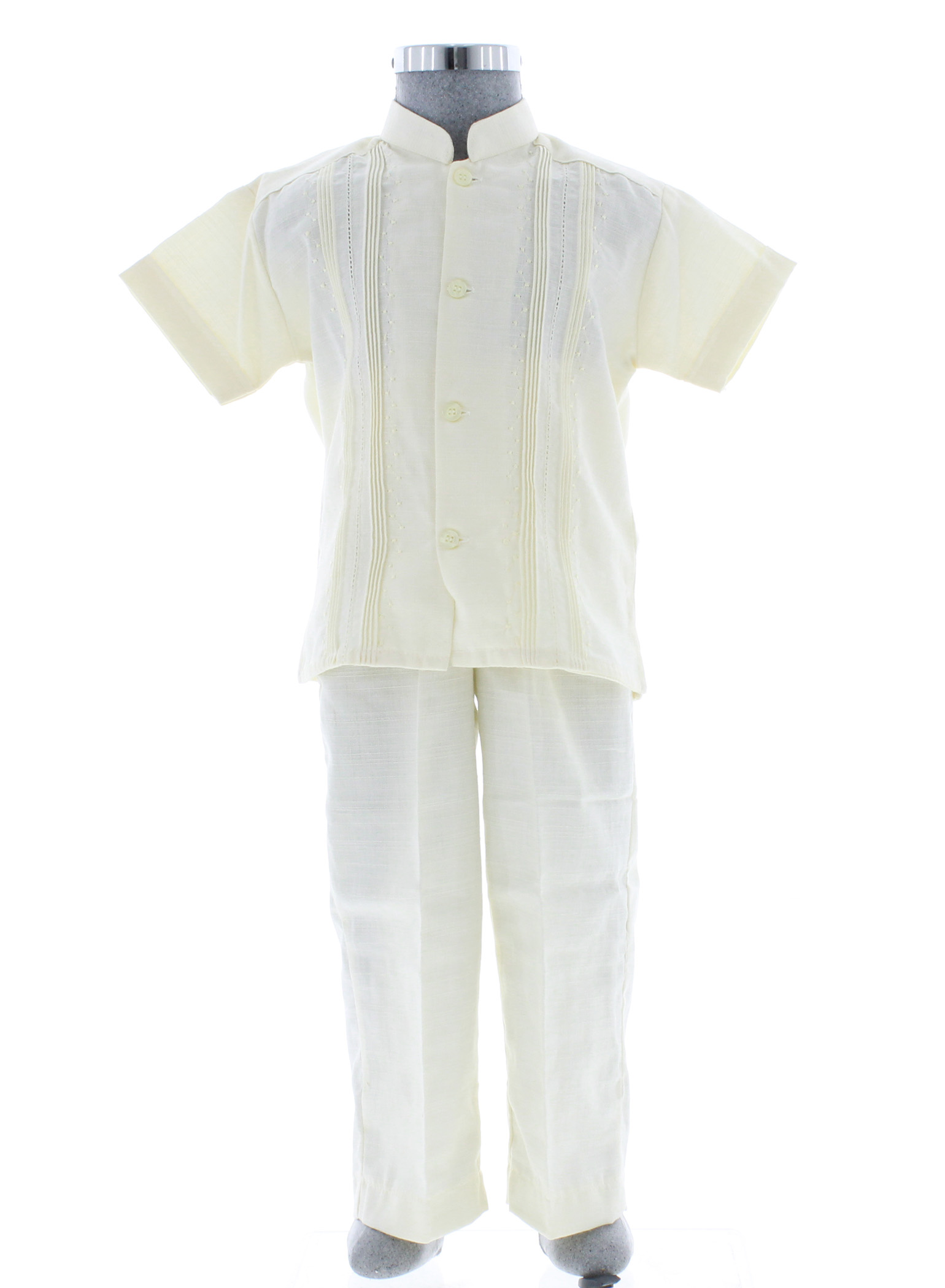 Conjunto Guayabera Bordada color Hueso