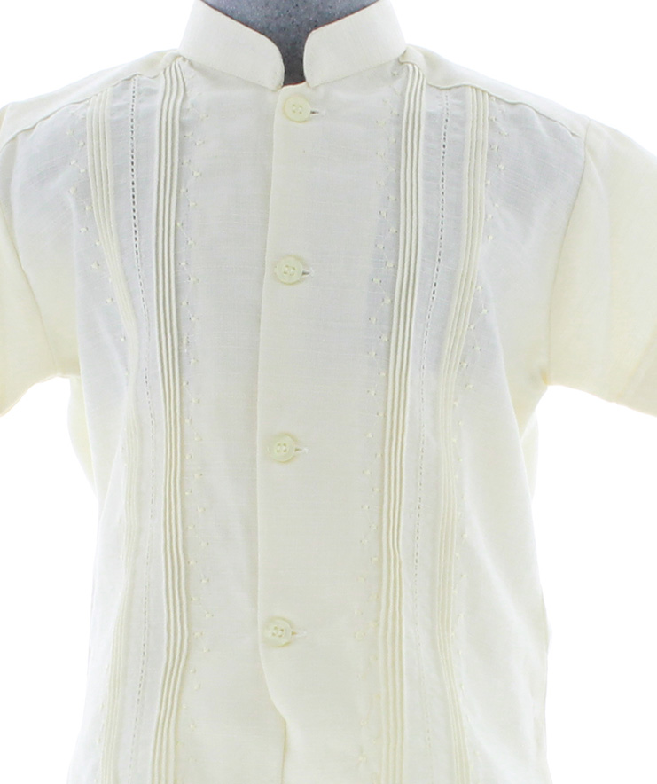 Conjunto Guayabera Bordada color Hueso