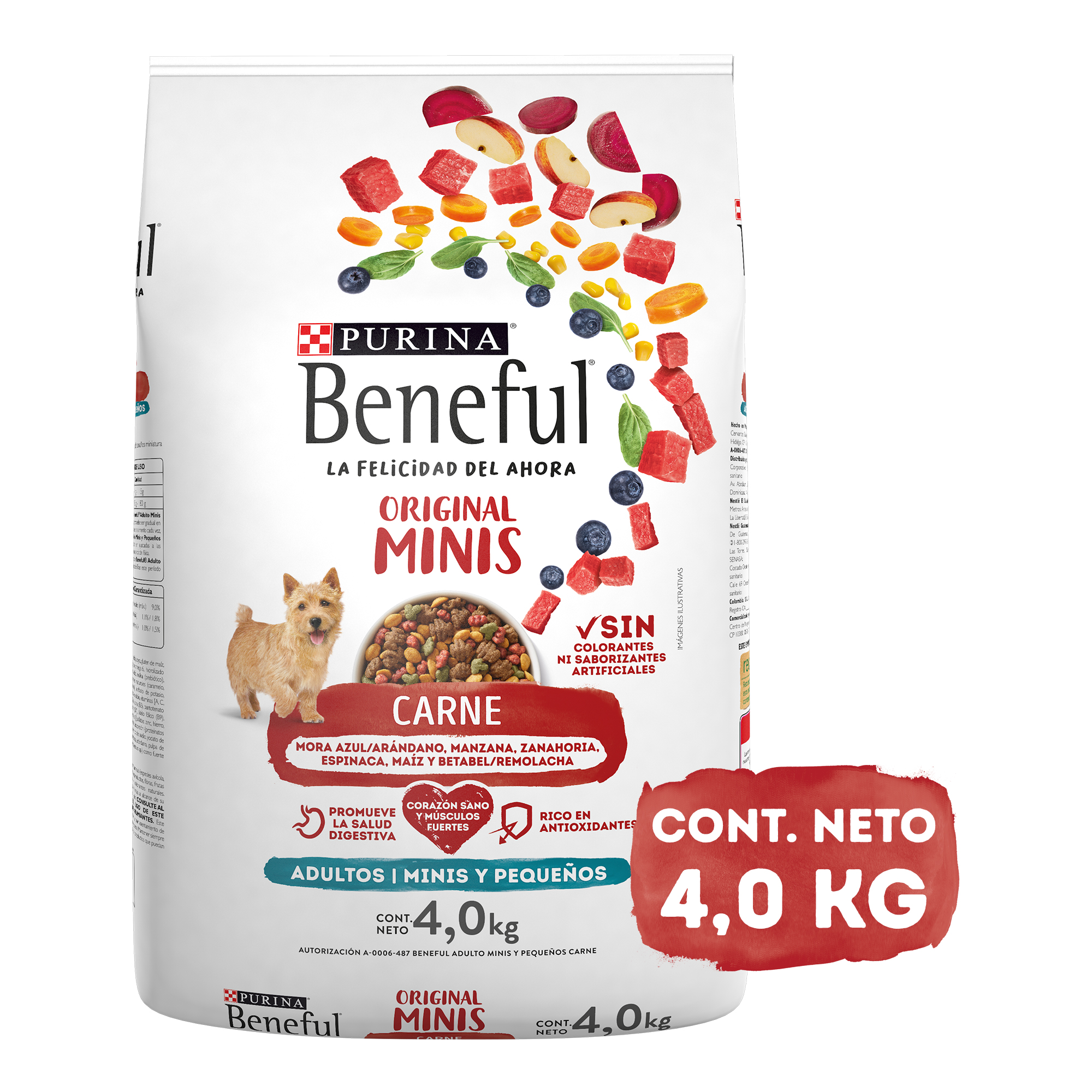 Purina Beneful Minis Alimento seco Adultos raza pequeña carne 4Kg