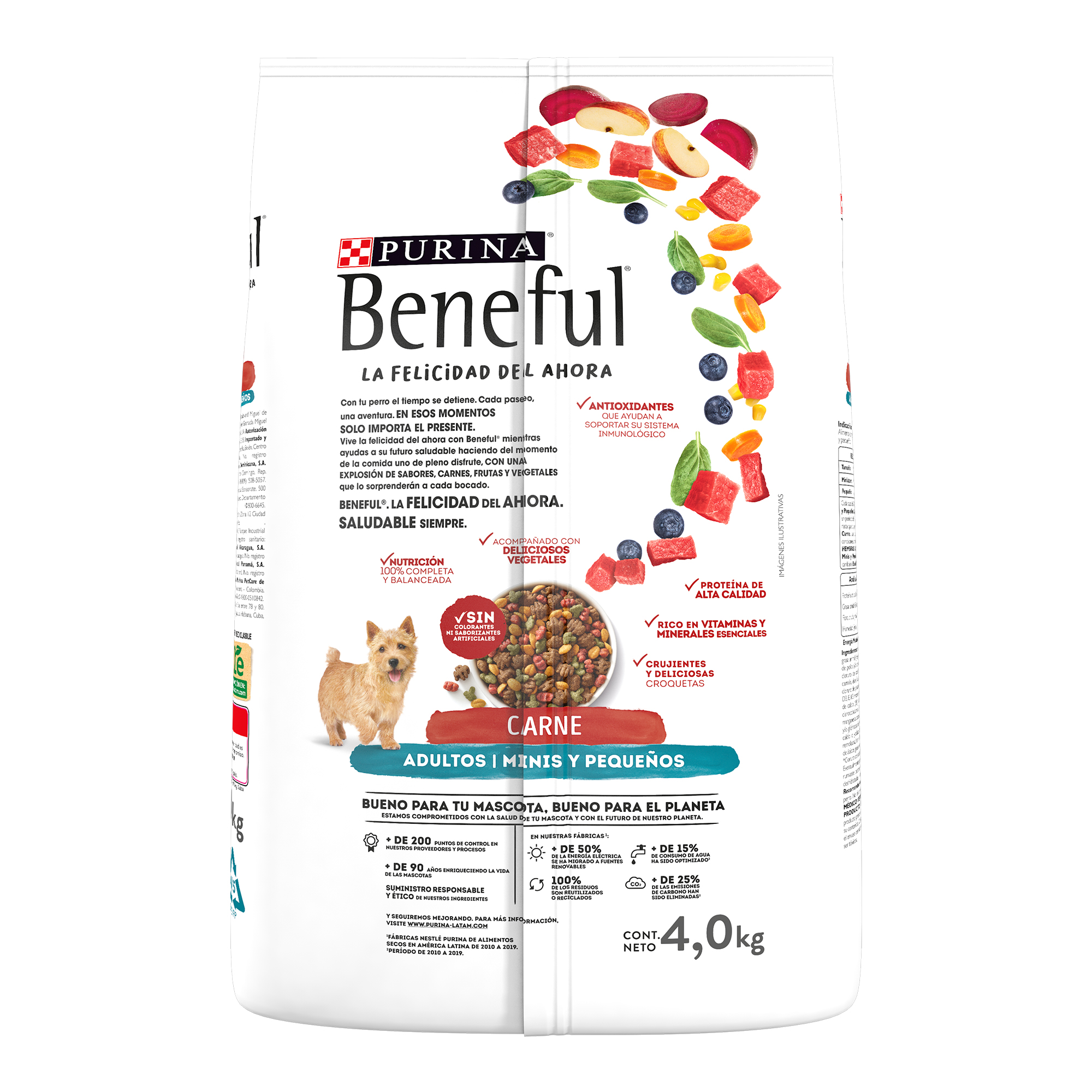 Purina Beneful Minis Alimento seco Adultos raza pequeña carne 4Kg