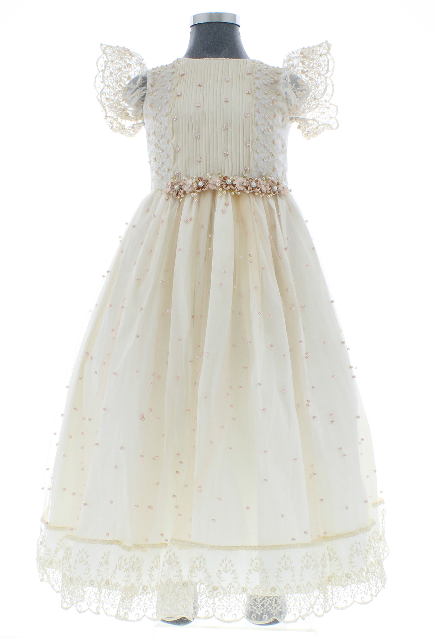 Vestido Beige Primera Comunión o Ceremonia  6 a 16 años