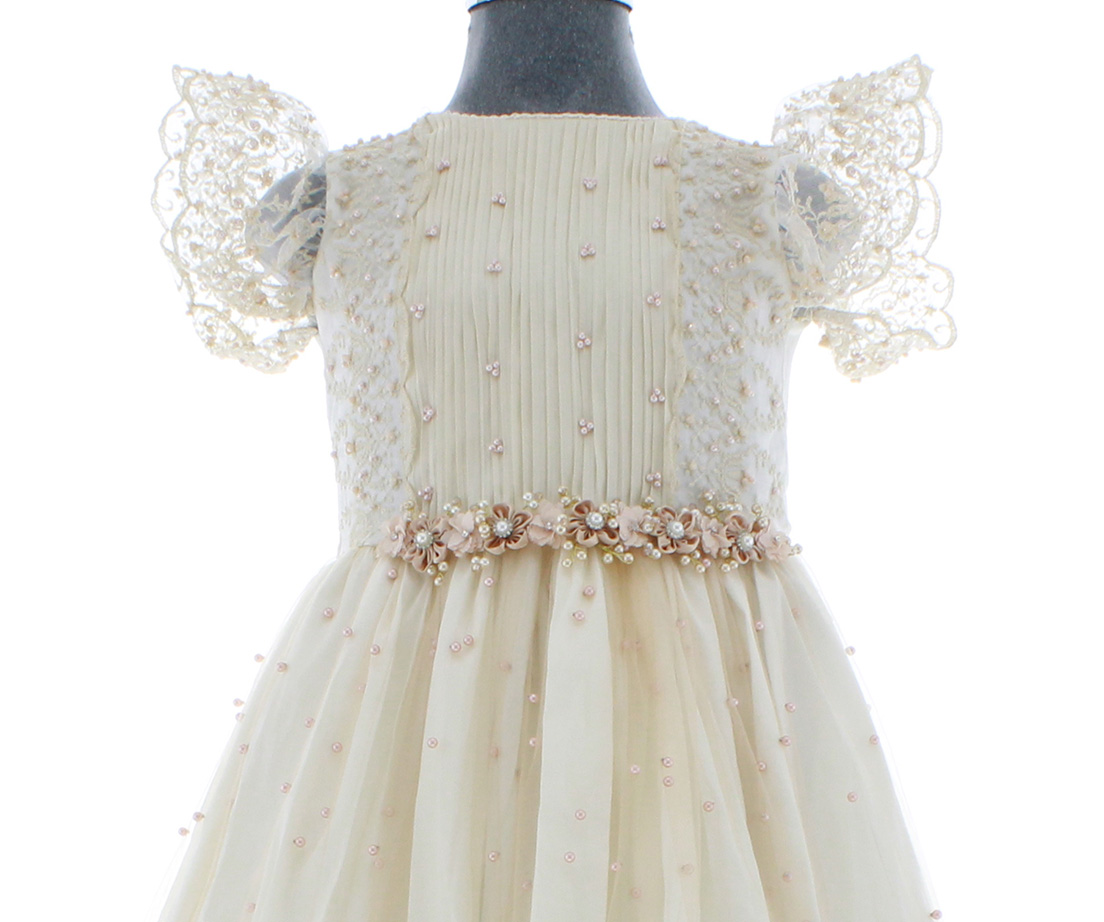 Vestido Beige Primera Comunión o Ceremonia  6 a 16 años