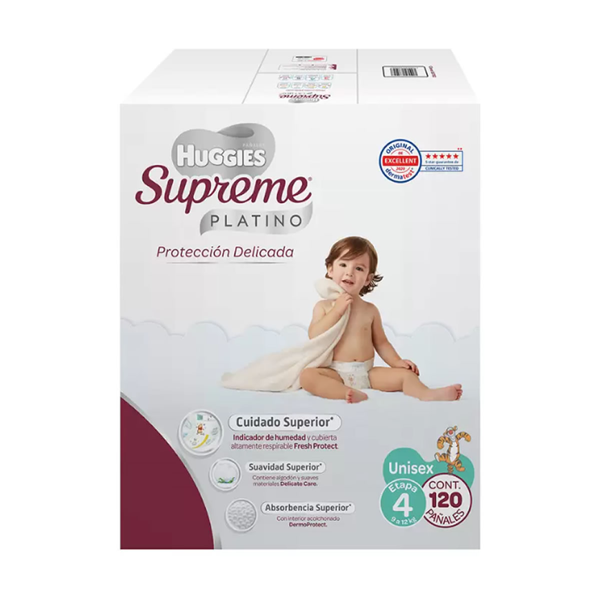 Huggies Supreme Platino Pañales Etapa 4 Unisex 120 pzas