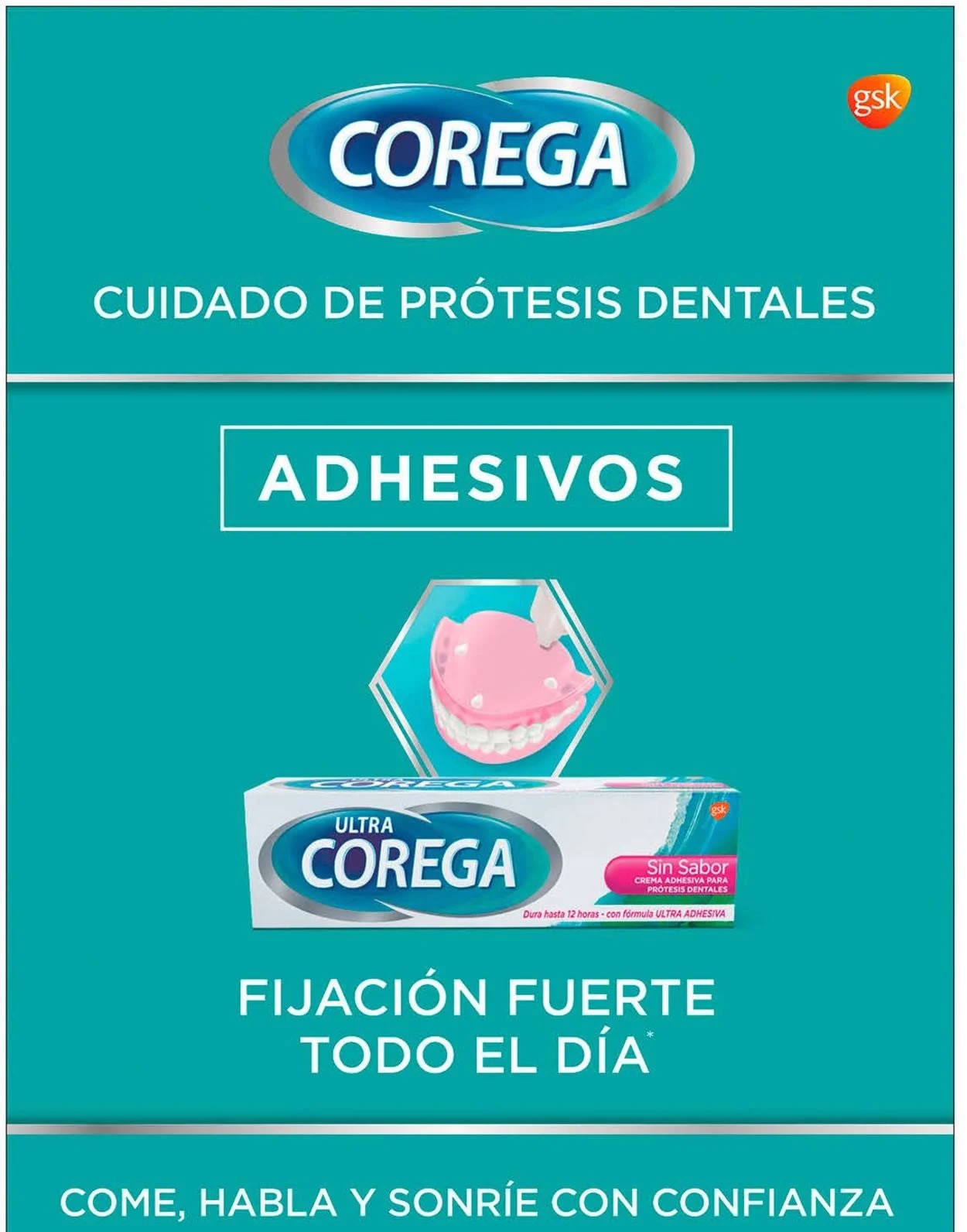 Crema Adhesiva Para Prótesis Dentales Ultra Corega 639943 3 Piezas CST