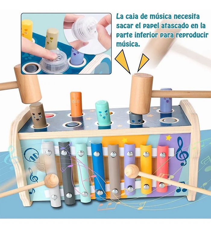 Juguete Didáctico Carrito De Perro Con Música Y Martillo
