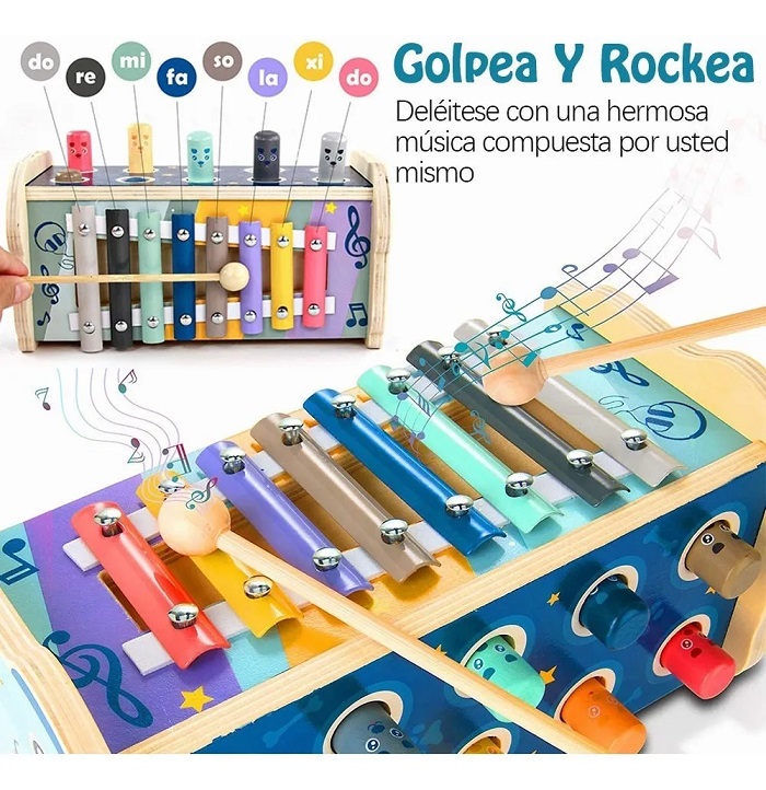 Juguete Didáctico Carrito De Perro Con Música Y Martillo