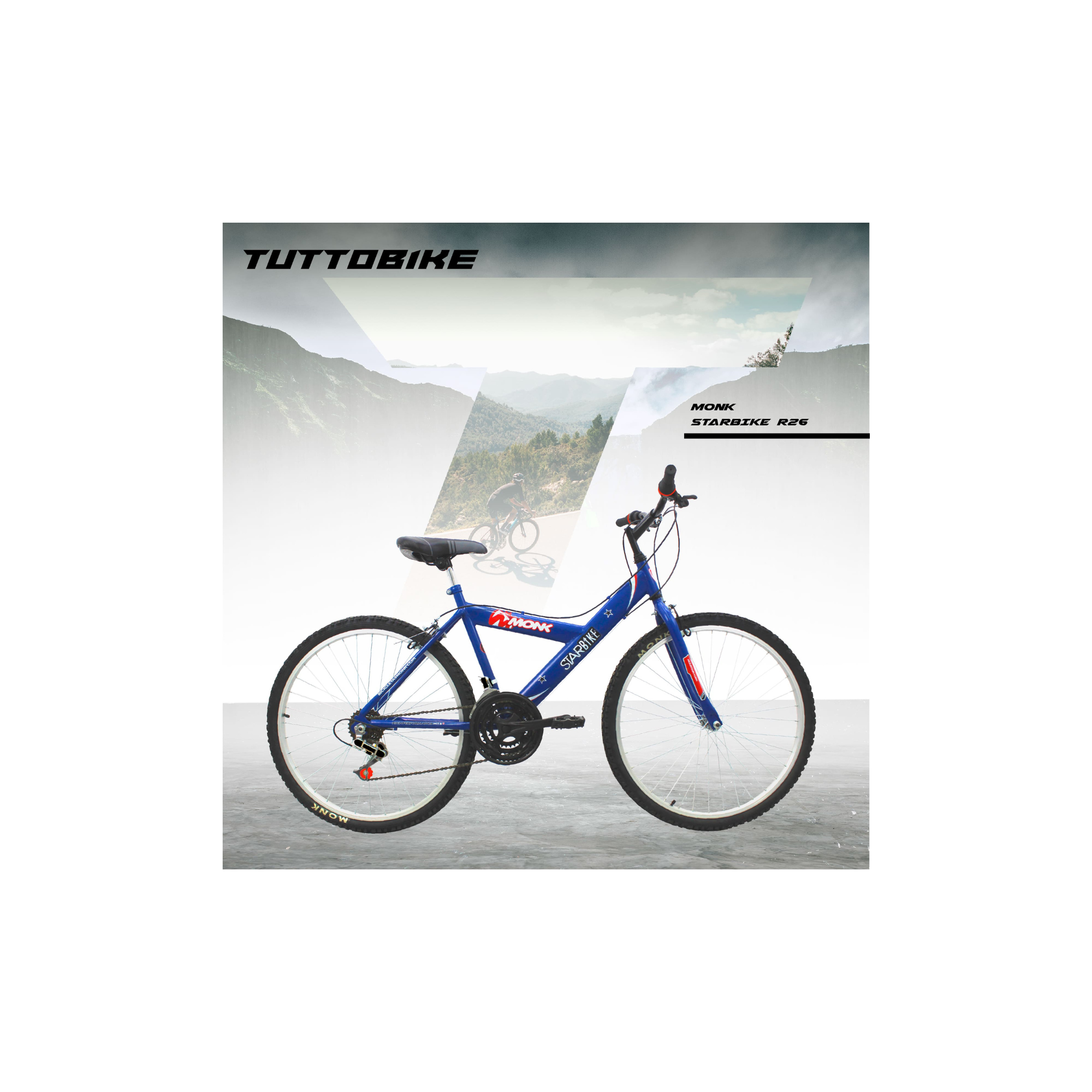 Bicicleta Montaña Rodada 26 18 Velocidades Monk StarBike Azul