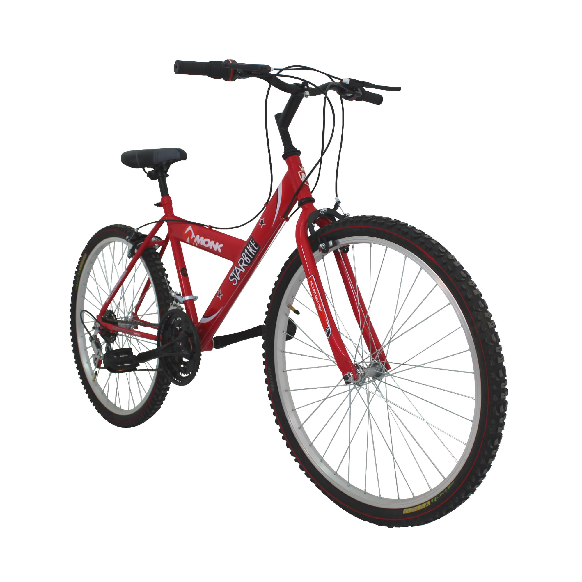Bicicleta Montaña Rodada 26 18 Velocidades Monk StarBike  Roja