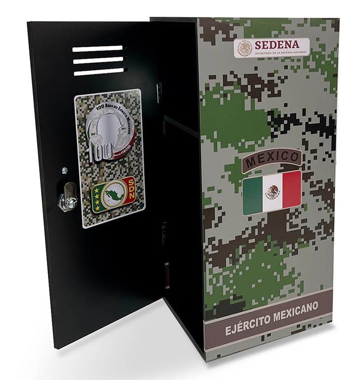 EJÉRCITO MEXICANO - Locker decorado, individual con llave de seguridad. Regalo original