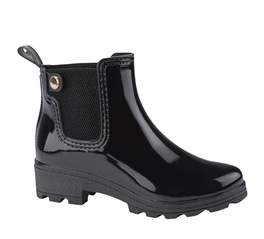 Bota Corta De Lluvia Con Resorte Y Boton Pink By Price Shoes