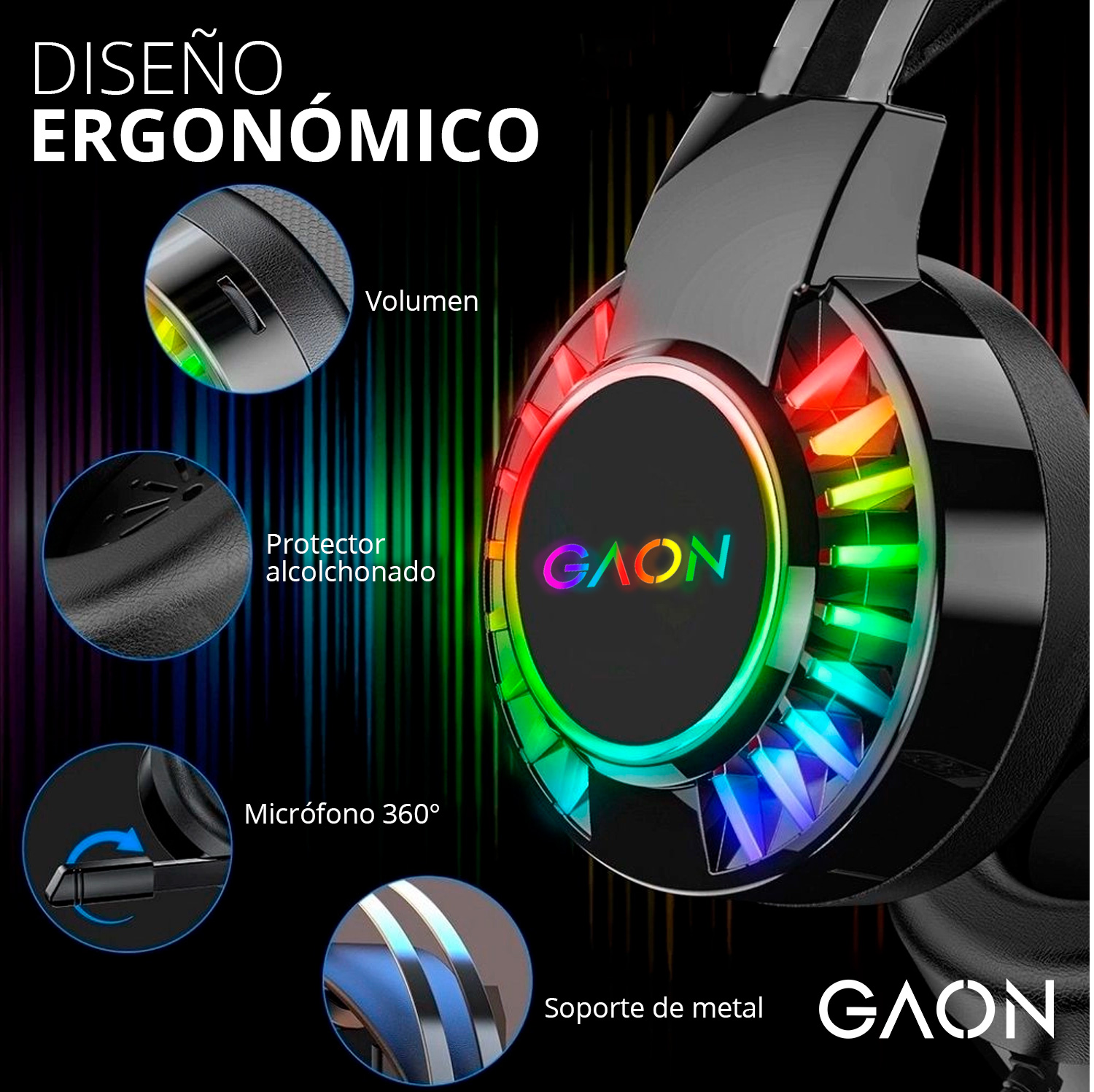 Audifonos Headset Gamer Para Pc Multiplataforma Gaon