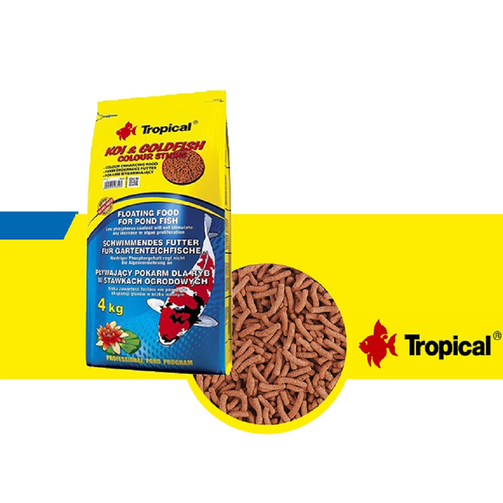 Alimento Koi Goldfish Colour Sticks P/ciprínido 4kg Tropical