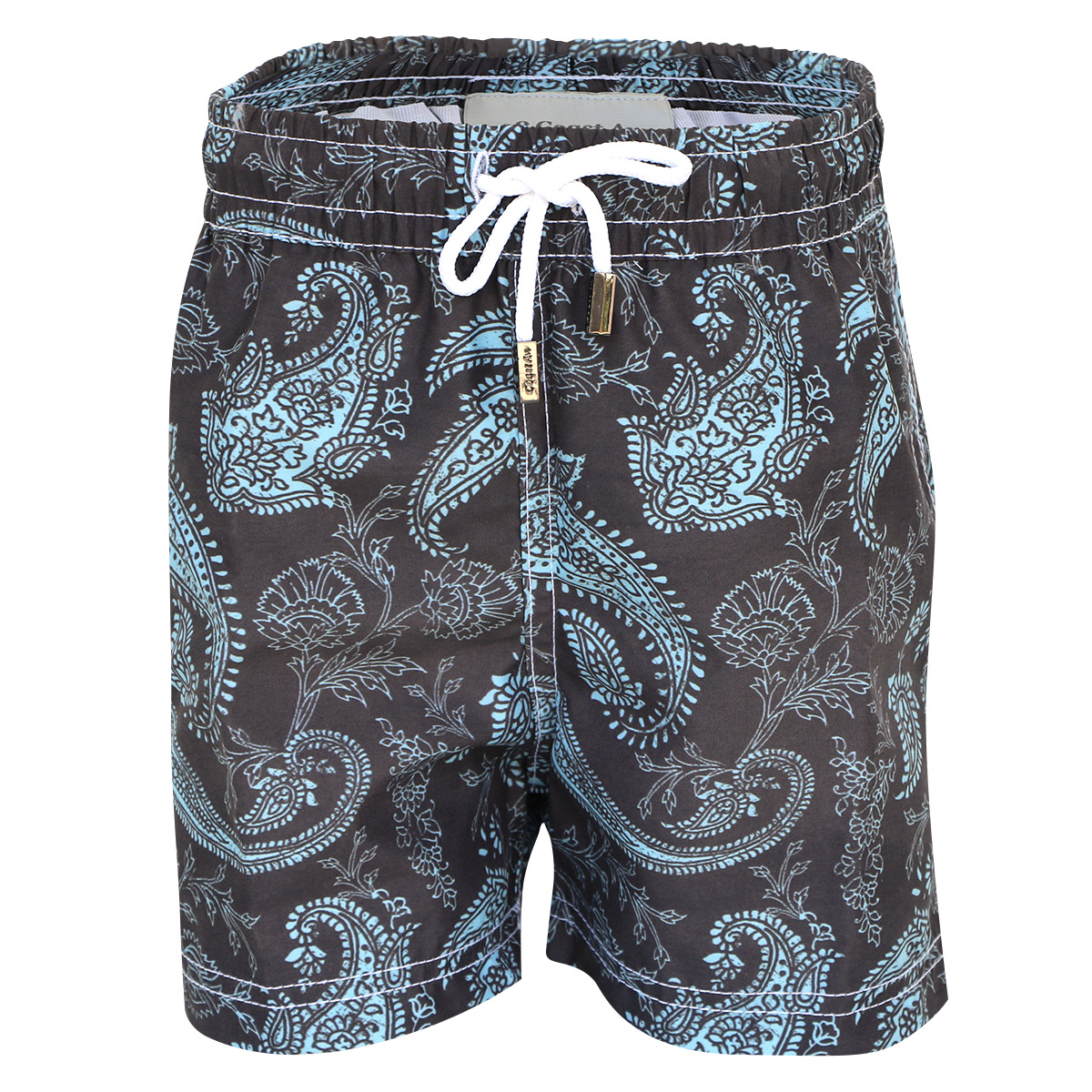 Traje de Baño Premium para Niño Hoja Turquesa Fondo Chocolate 