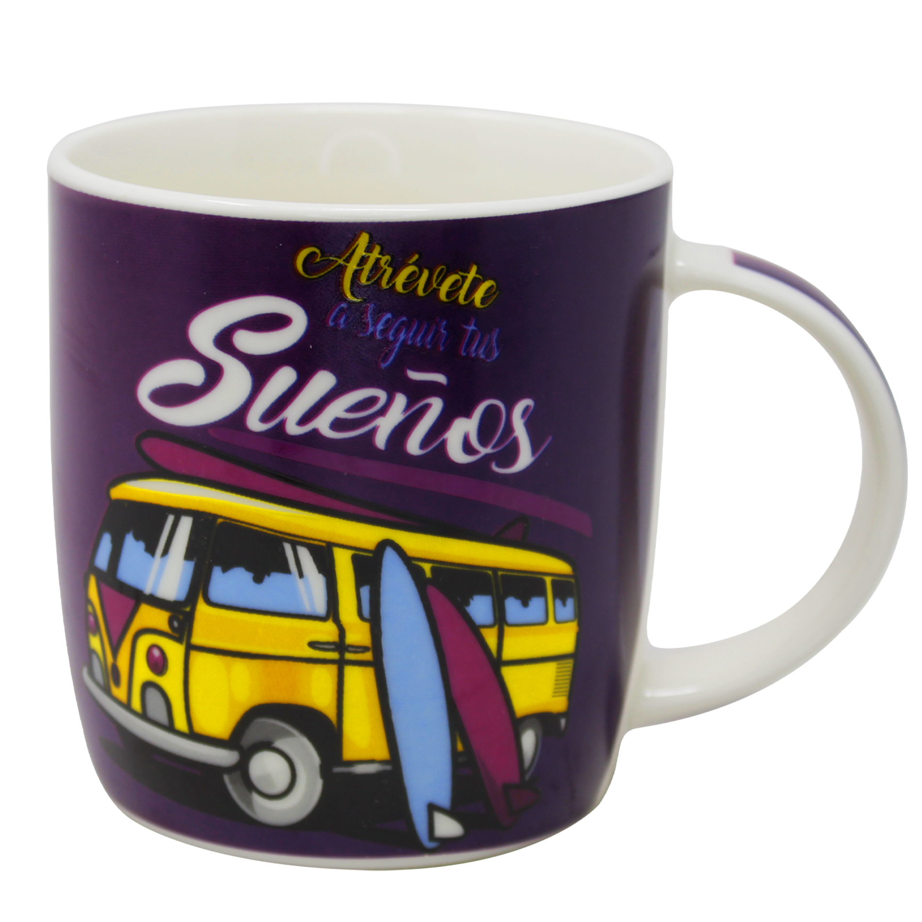 Taza Diseños Combi 70´s Con Frases Porcelana