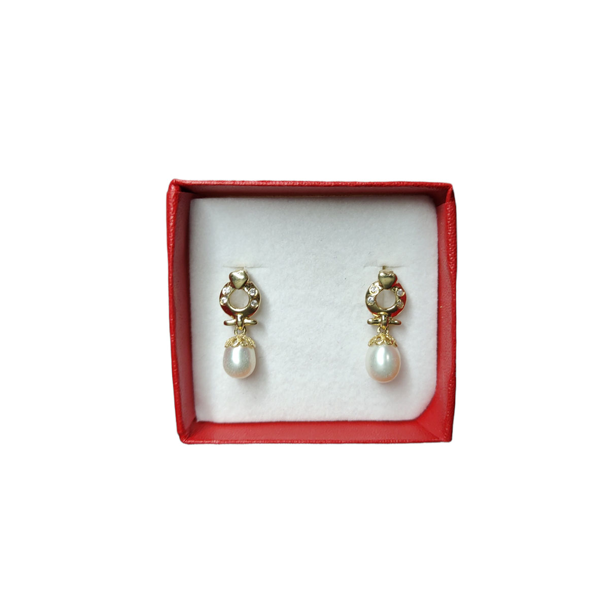Aretes Circulo Perlas Colgantes Elaborados En Oro De 14 K 