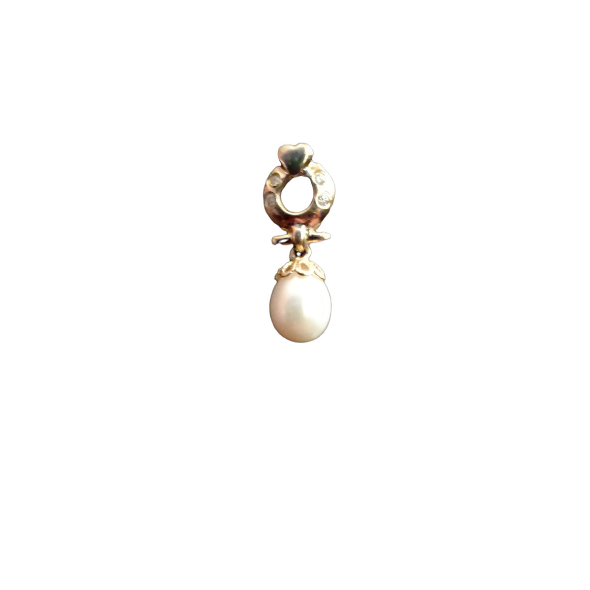 Aretes Circulo Perlas Colgantes Elaborados En Oro De 14 K 