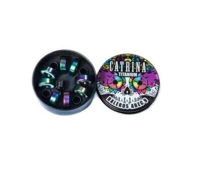 Set de 8 baleros de titanium, abec 9, para patines y patineta