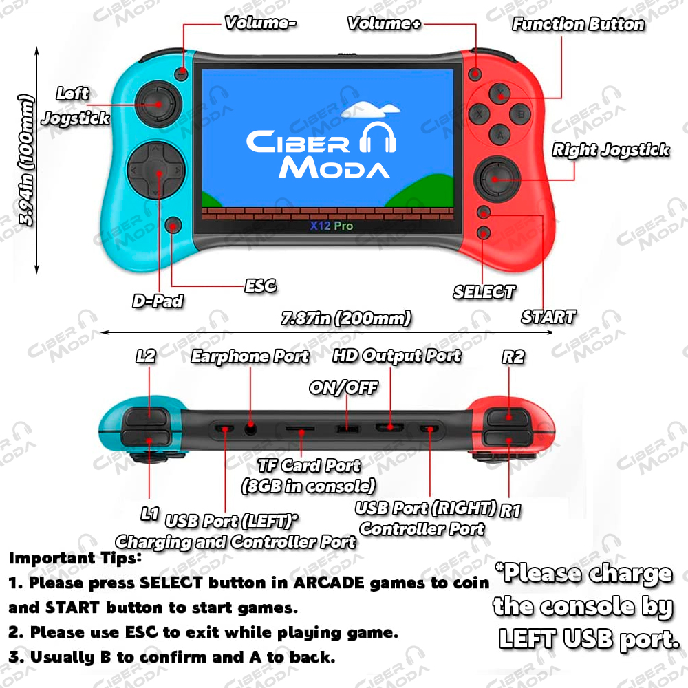 CONSOLA RETRO X12 PLUS 7"