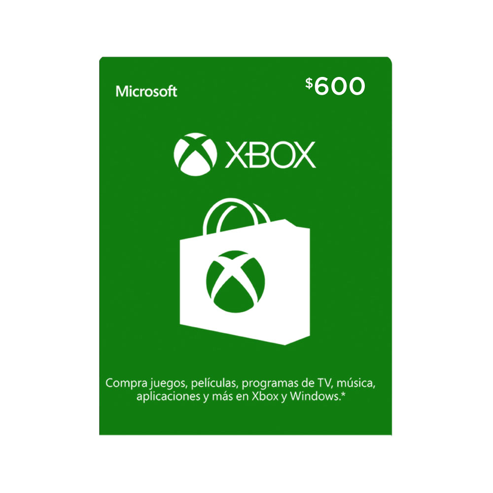 Microsoft Xbox Giftcard tarjeta prepago, Pin Digital