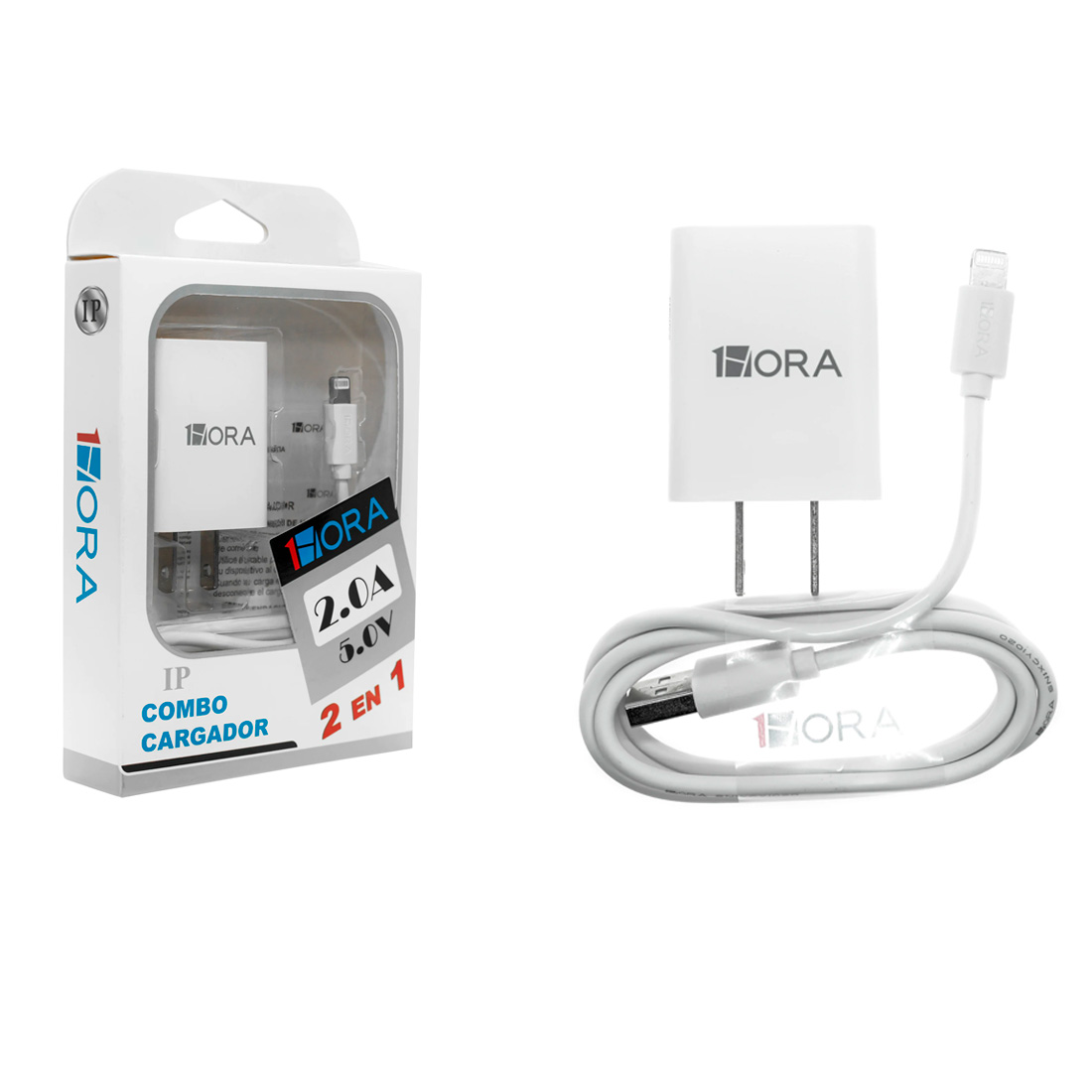 Cargador IP 2 en 1 2.0a 5.0v 2 1Hora