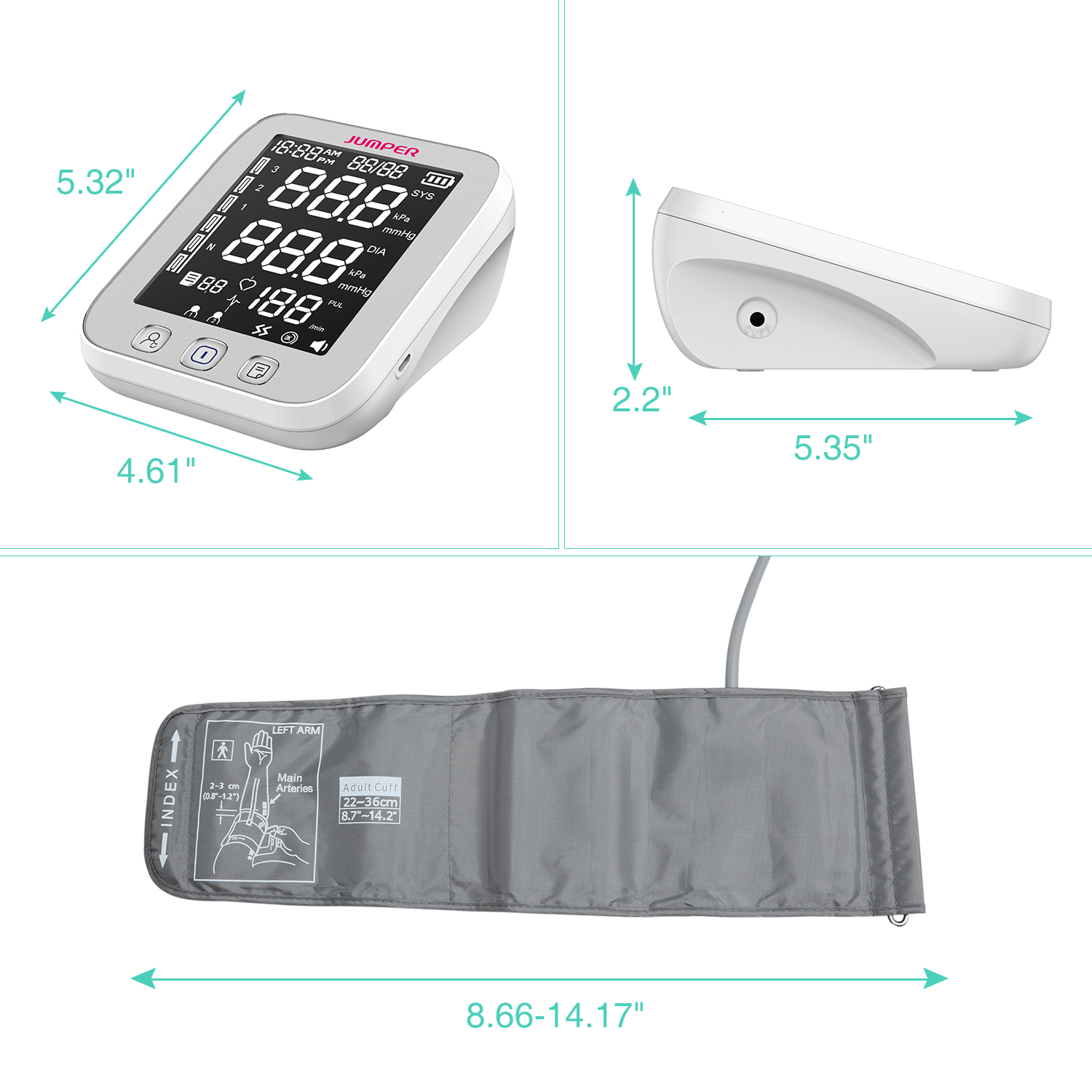 Medidor de presion arterial para brazo Vitallys VBPM-3W