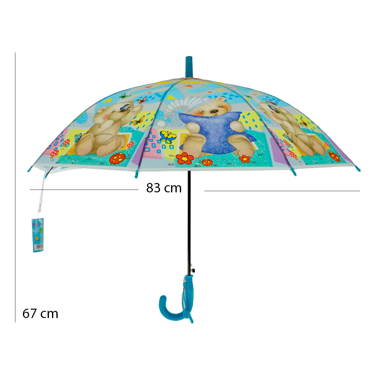PARAGUAS SOMBRILLA INFANTIL  19" EVA ESTAMPADA, PLASTIFICADO RESISTENTE CON SILVATO J CALLI
