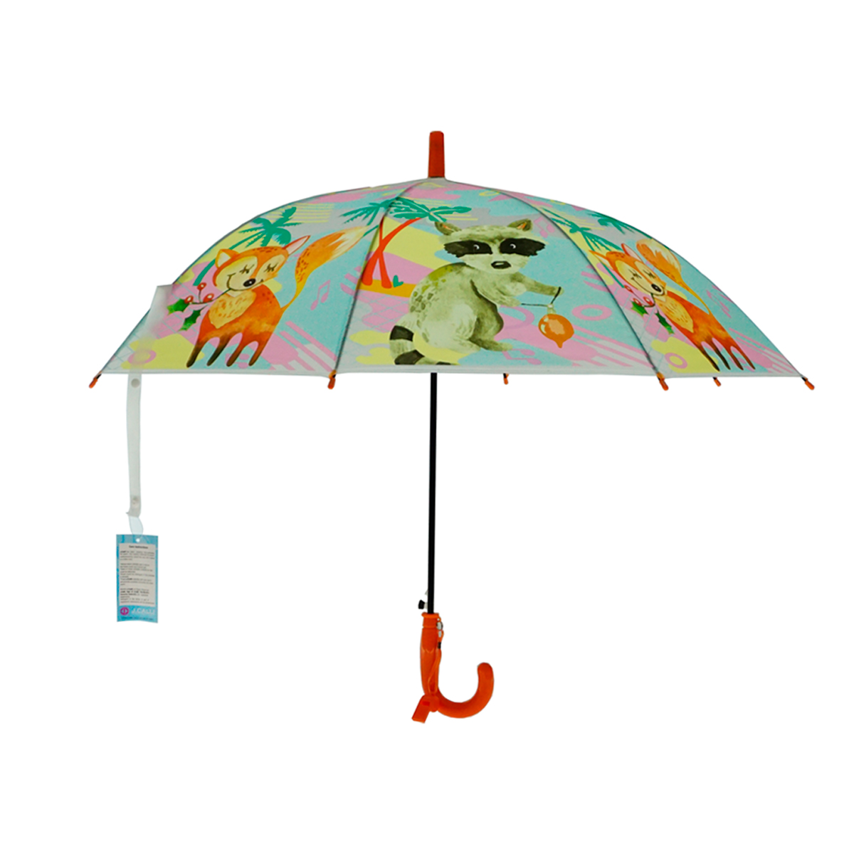 PARAGUAS SOMBRILLA INFANTIL  19" EVA ESTAMPADA, PLASTIFICADO RESISTENTE CON SILVATO J CALLI