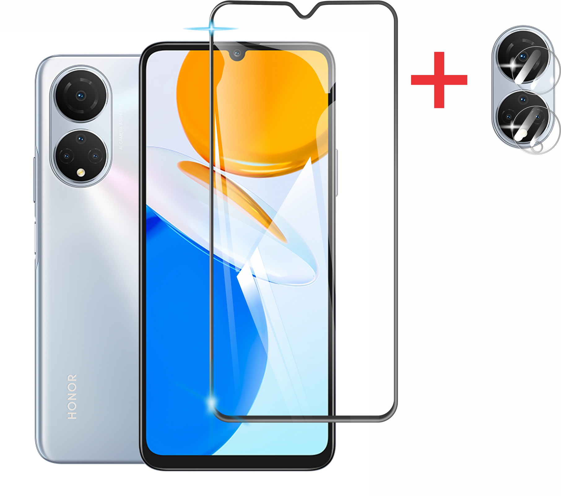 Combo Cristal Templado 9D Para Honor X7 X8 X9(4G) + Mica Camara