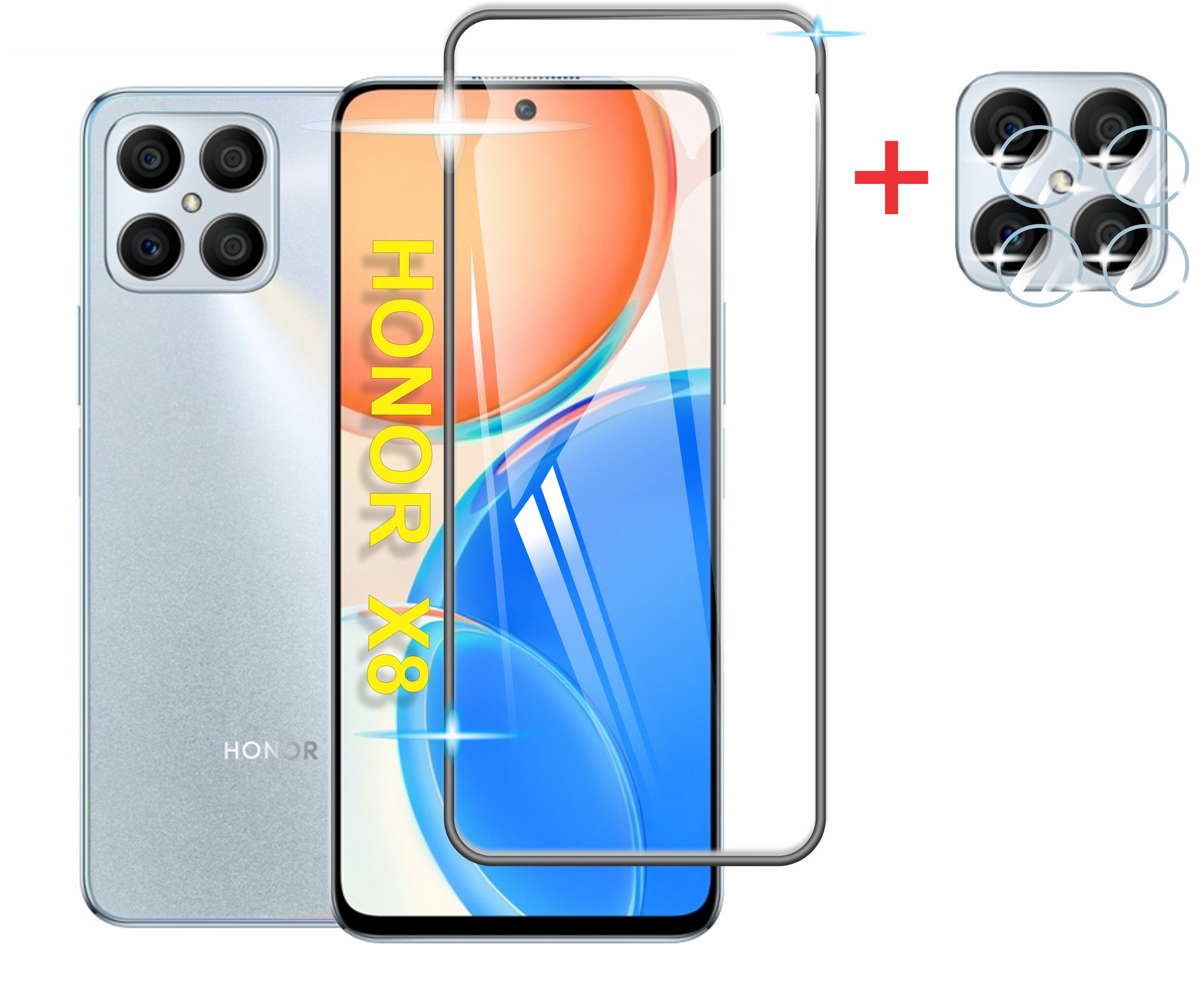 Combo Cristal Templado 9D Para Honor X7 X8 X9(4G) + Mica Camara
