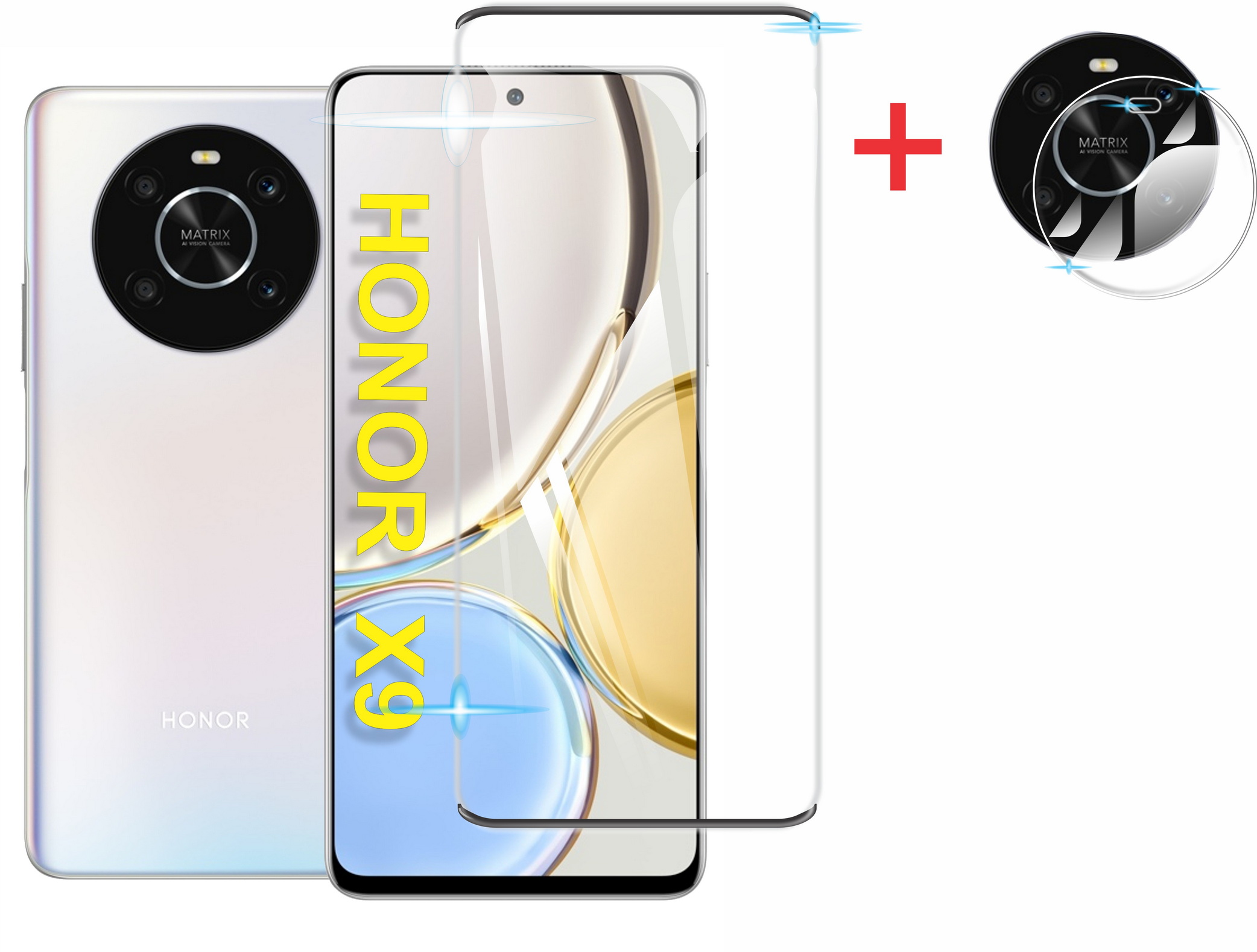 Combo Cristal Templado 9D Para Honor X7 X8 X9(4G) + Mica Camara