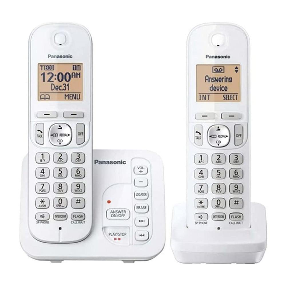 Teléfono inalámbrico Panasonic TG7122SK 2 Auriculares Blanco Reacondicionado Grado A