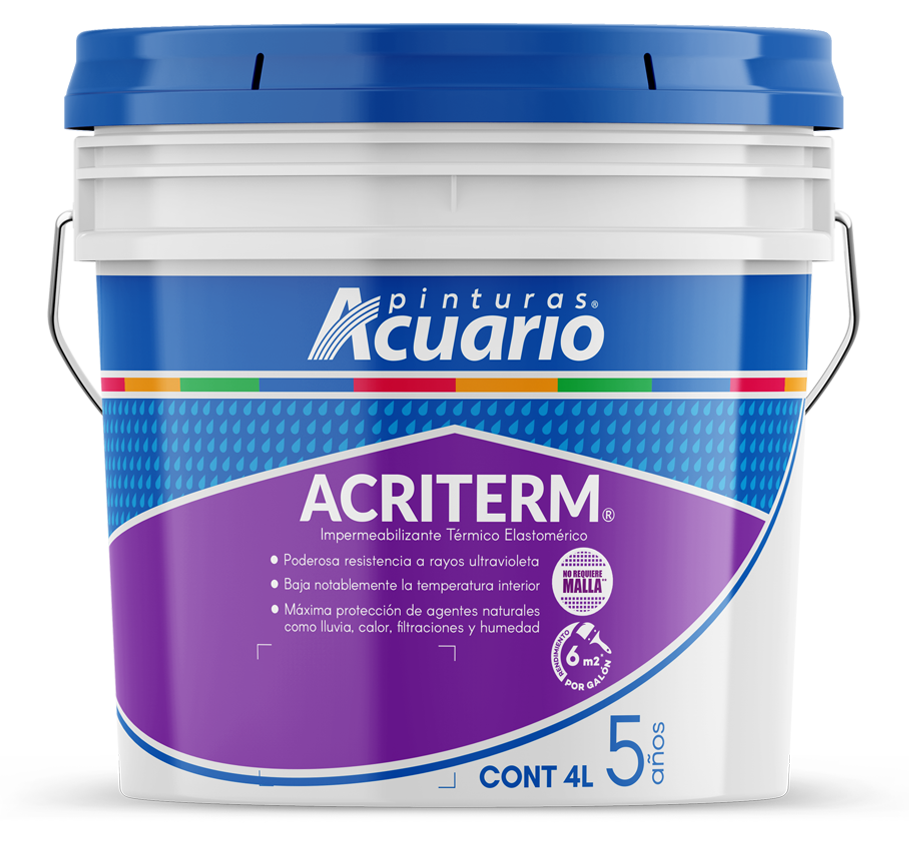 Impermeabilizante Acriterm Acuario 5 Años 4 Litros Blanco IM77040