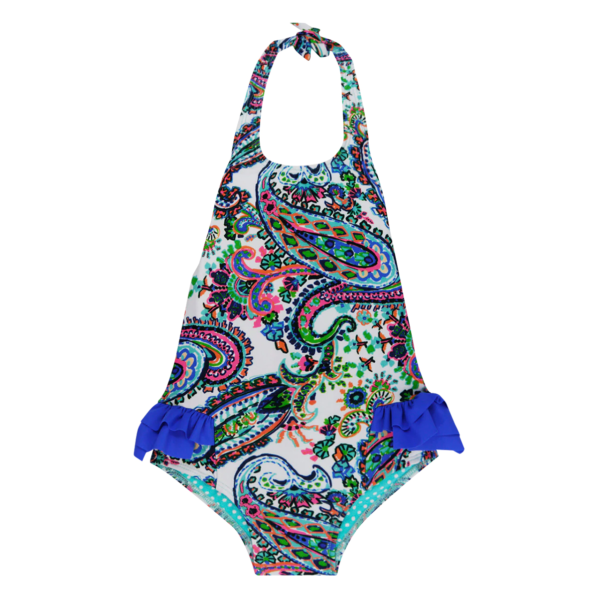 Traje de Baño Premium Completo para Niña  Caracol Fondo Blanco 