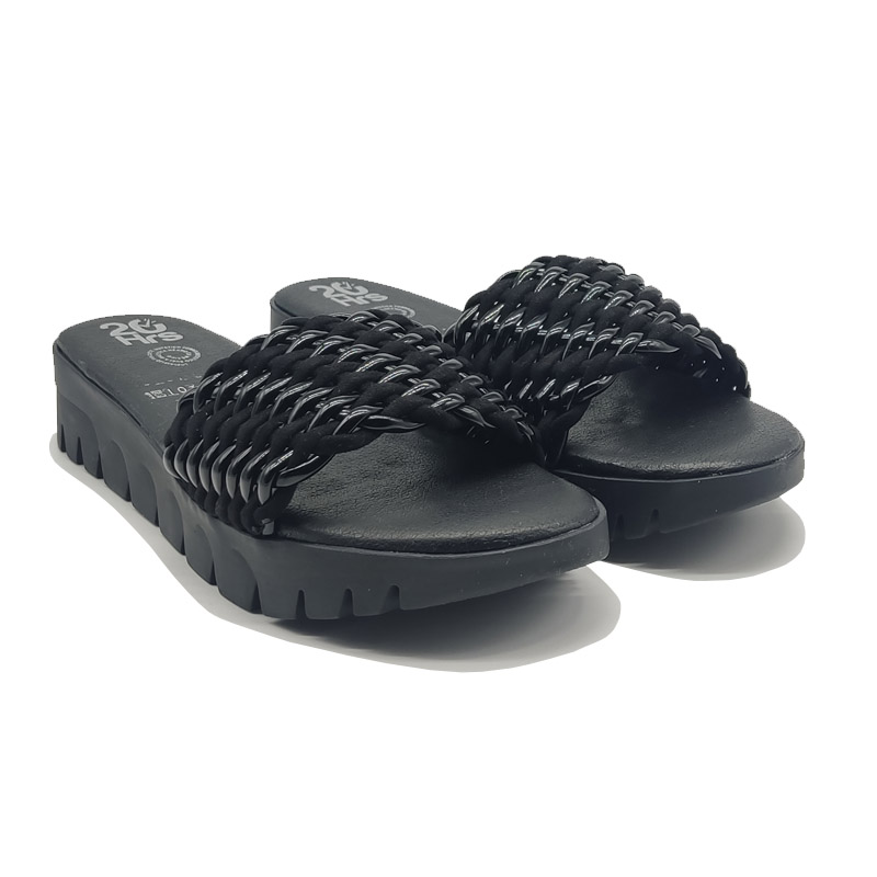 Huaraches 20hrs 069 Negro Charol Mujer Casuales Cómodos 100% Piel