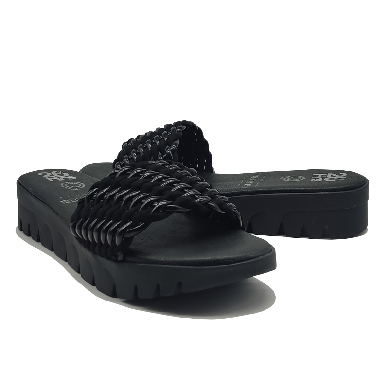 Huaraches 20hrs 069 Negro Charol Mujer Casuales Cómodos 100% Piel