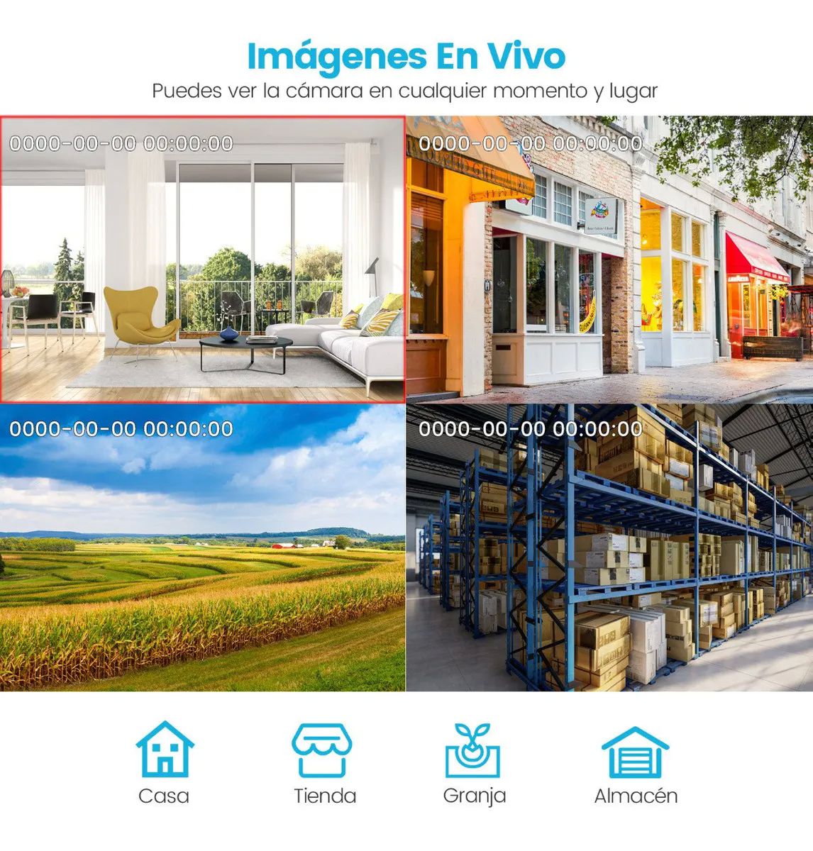 Camaras Wifi Exterior 360 Seguimiento Domo Led