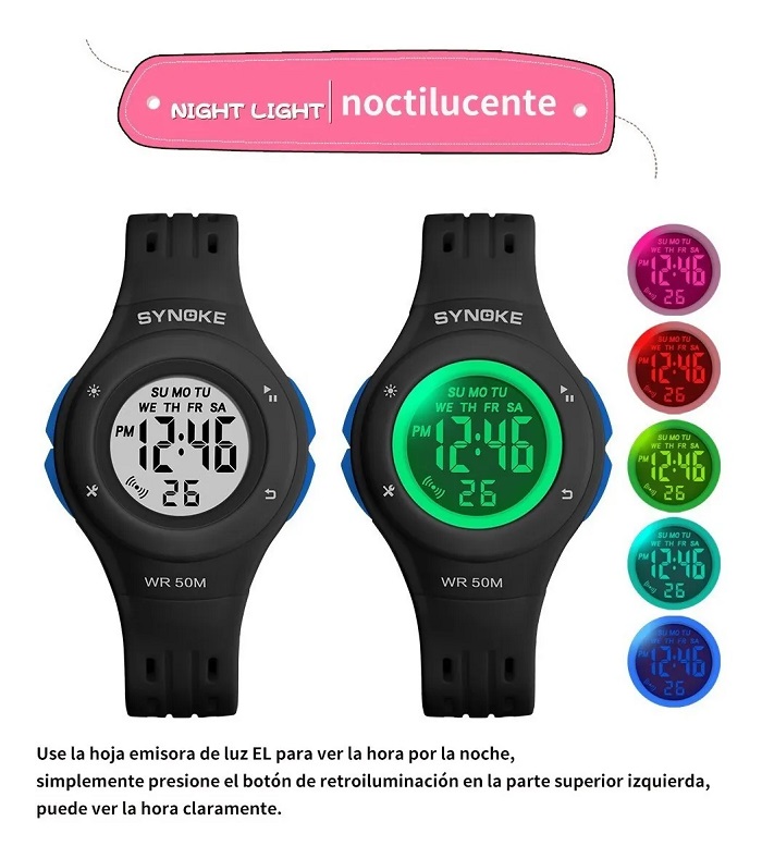 Reloj Electrónico, Digital Y Deportivo Para Niño Y Niña Negro